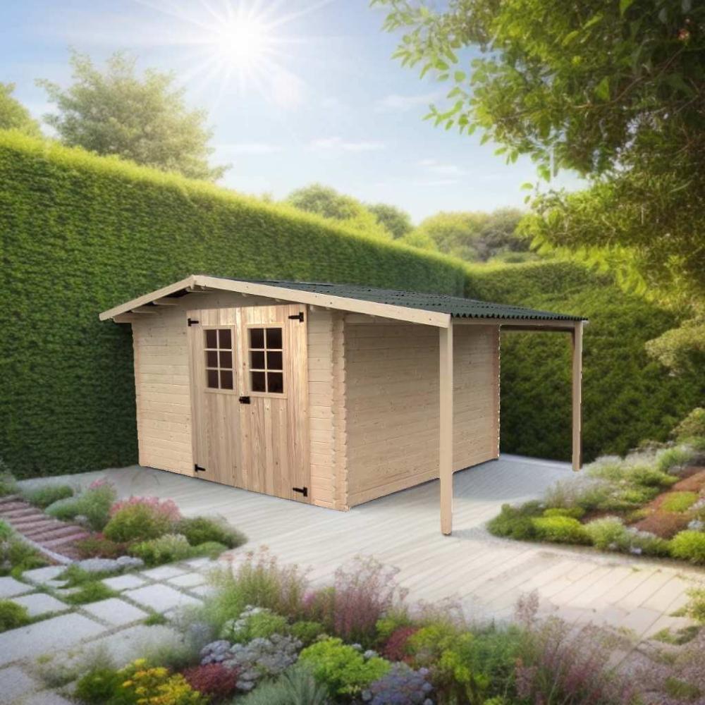 Abri de jardin en bois Douglas 20 mm monopente – 5,20 m² : 1,71 x 3,04 m -  Habrita